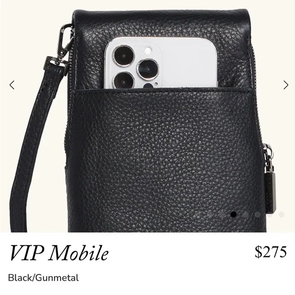 Hammitt VIP Mobile Black Leather Crossbody Bag - Picture 11 of 15